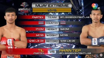 ทิล แฟร์เท็กซ์ vs ขั้นเทพ แบงค็อกไฟท์แล็บ ในศึก "Fairtex Fight มวยมันพันธุ์ EXTREME" (2 เม.ย. 65)
